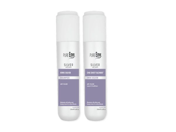 Pure Envy Kwik Silver Shampoo and One Shot Blonde Combo