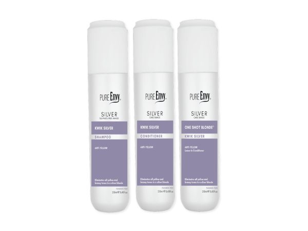 Pure Envy Kwik Silver Shampoo Sulphate-Free|Conditioner|One Shot Blonde Combo
