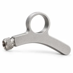 Curved head shaving razor handle with circular finger ring